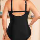 Yonique Plus Size Swimsuit One Piece Bathing Suits for Women Tummy Control Slimming Swimwear (Black)