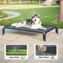 Elevated Dog Bed Raised Outdoor Dog Cot for Large Dogs, Installation Requires No Tools, Frame with Washable Cooling Breathable Mesh Anti-Slip Feet, Indoor Pet Bed, Black, 43.3 Inches (L-43.3"L×31.9"W×7.9"Th)