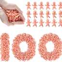 100 PCS Mini Plastic Babies for Baby Shower Games, 1 Inch Plastic Baby Figurines Bulk for King Cake & Ice Cube, Tiny Baby Figurines for My Water Broke Game (White)