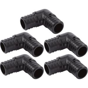 SharkBite 1 Inch Poly Crimp 90 Degree Elbow, Pack of 5, PEX Pipe, PE-RT, UP260A5