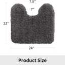 Disolla Toilet Mat 22x24 - Non Slip Fluffy U-Shaped Contour Rug, Ultra-Soft Plush Toilet Floor Mat, Absorbent & Machine Washable, Dark Grey