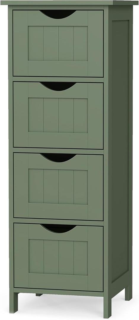 VASAGLE Floor Storage Cabinet, Freestanding Organizer with 4 Drawers, 4 Drawers（32.3"H）