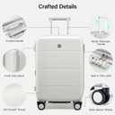Hanke Expandable Carry On Luggage 22x14x9 Airline Approved, 20 Inch Hardside Luggage with Spinner Wheels, All-PC Hard Shell Carry-On Suitcase, Lightweight & TSA Approved (Smoke White, 46L)