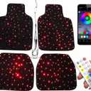 Luxury Starlight LED Car Floor Mats, 4pcs Starry Star Light Floor Mats Washable Fiber Optic Lights APP/Remote Control Music Mode Sound Activated Interior Lights for Cars, SUVs, Trucks