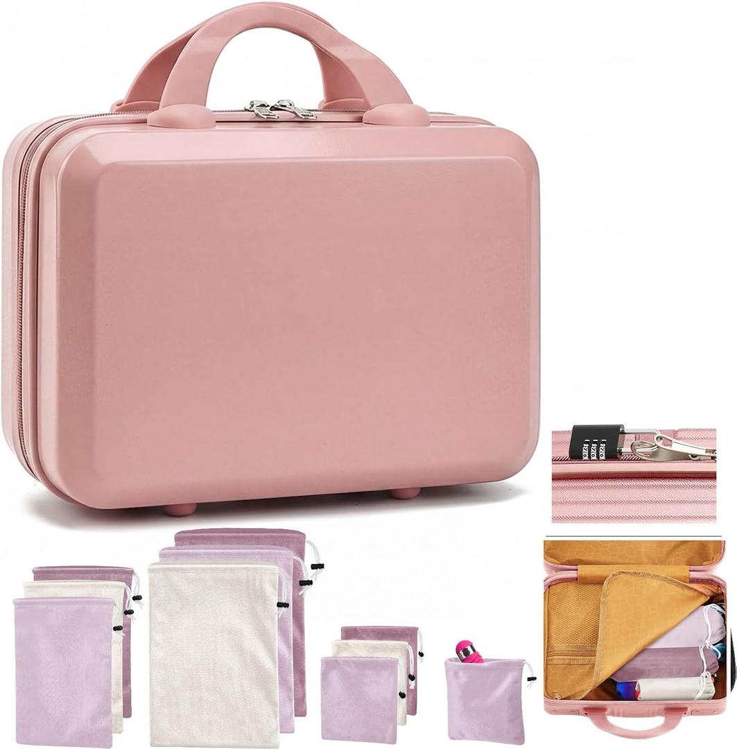 Adult Game Toy Storage Organizer Case and 9 Pcs Toy Storage Bags, Reusable Organizer Case Lock Box for Women and Men, 3 Sized Bag for Home(Elegant Color,Medium)