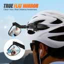 Enhon Upgraded 360 Adjustable Bike Helmet Mirror with Rear Reflector Lightweight Flat Rearview Mirror Fits Vented Helmets for MTB, Road & Long Distance Cycling Safety - Helmet NOT Included