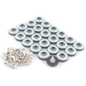 Teflon Furniture Sliders Pads(24 Pack 3/4 inch(19mm) Base),Table/Chair/Cabinet/Sofa Small Size PTFE Glides,Stainless Steel Screw on Protect The Floor,Heavy Duty Sliding Block for Furniture