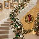 15 PCS Christmas Tree Ornaments Velvet Balls, 3.15 Inch Large Velvet Christmas Tree Ball Ornaments Set Star, Shatterproof Plastic Hanging Bulb for Xmas Tree Decorations - Multicolor Green Brown Beige