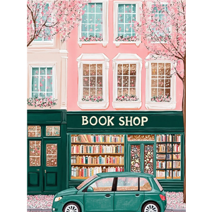 HHMATITS Diamond Art Kits for Adults - DIY Book Shop Diamond Painting Kits for Beginners, 5D Full Round Drill Paint by Diamonds for Gift Home Wall Decor 30×40 cm, Pack of 2