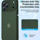 for iPhone 17 Pro Case, [Ribbed Non-Slip Sides] [Military-Grade Drop Protection] [Full Camera Protection] Anti-Yellow Soft-Touch Shockproof Slim Phone Case for iPhone 17 Pro, ForestGreen