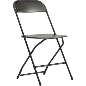 Flash Furniture Hercules Series Plastic Folding Chair - Black - 650LB Weight Capacity Comfortable Event Chair - Lightweight Folding Chair (Single, Black)
