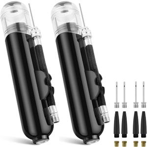 Ball Pump, Dual Action Inflate Air Pump with 3 Needles and 2 Nozzles for Soccer Ball, Basketball, Volleyball, Balloons, Bikes