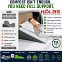 Kolbs Bed Wedge Pillow for Sleep Apnea, FSA Eligible Acid Reflux, and Back Pain Relief, with Chic Jacquard Cover - Headboard Wedges for Sleeping (Extra Wide 7.5" Height)