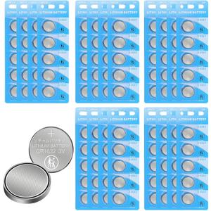 CR1632 Battery CR1632 3V Lithium Button Cell 100 Count (20 Count, Pack of 5)