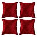 Red Pillow Covers 18x18 inch for Holiday Decor Set of 4 Decorations Pleuche Soft Decorative Square Throw Pillow Cover Cushion Covers Pillowcase, Home Decor 18x18 Inch, Red