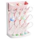 Yieach Larger Vertical Baby Bottle Drying Rack - BPA Free - Space Saving Feeding Bottles Drying Rack Holder for Countertop,Baby Bottle Holder Storage Station for Pacifiers,Pump Accessories Stand,Pink