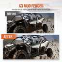 KEMIMOTO X3 Front & Rear Fender Flares, 6 PSC Extended Mud Flaps Mud Guards Compatible with Can-Am Maverick X3 & Max DS RS RC MR Turbo RR 2017-2025, Replace 715002973