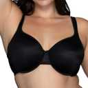Vanity Fair Women's Bra with 2-Way Convertible Straps, Body Caress Full Coverage, Lightly Lined Cups Up to Dd (Black, L)