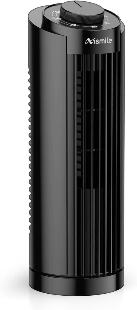 Grelife 13'' Quiet Tower Fan - 26dB Ultra Silent Oscillating Fan with Remote, 3 Speed Modes, 8H Timer, 27ft/s High Velocity Airflow, Portable Desk Fan for Bedroom, Office & Home,Black