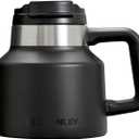 STANLEY Tough-To-Tip Admiral's Mug 20 oz | Twist-on Flip Open Lid | Wide Body with Non-Skid Rubber Base | Insulated Stainless Steel Coffee Cup | BPA-Free