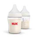 NUK Perfect Match 2-in-1 Natural and Anti-Colic Bottle with Slow Flow, Wide, Adaptable Nipple, 5oz., 2 Pack (5 ounces, Clear)