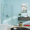 Asunygirl Bathroom Blue Wall Art Wash Your Hands Daisy Butterfly 16x24 Inch