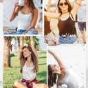 Air Curvey 4 Pack Camisole Tops for Women Basic Undershirt Tanks Adjustable Spaghetti Straps Camis Seamless Soft Layering Top (M)