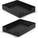 Letter-Size Tray Desk Letter Tray Paper Tray, Sturdy Heavy-Duty Plastic Printer Paper Tray, Single-Tier Stackable File Storage Organizer for Office Home (Black 2)