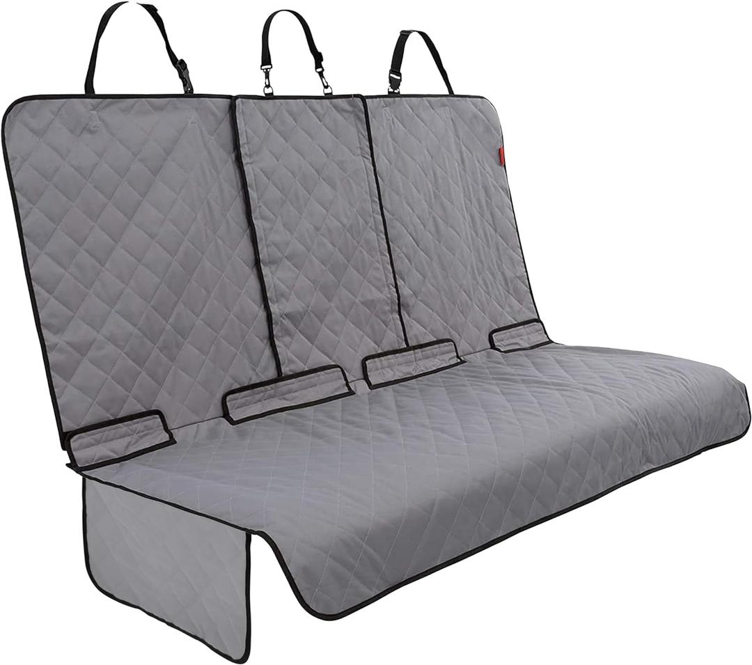 Lusso Gear Car Seat Cover & Protector for Dogs - Non-Slip Waterproof Seat Covers for Trucks & Cars - Universal Fit Dog Backseat Protector - Machine-Washable Pet Travel Accessories - Gray, Large