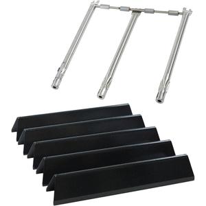 Spirit e310 7636 Flavorizer Bars & 69787 Grill Burner for Weber Spirit and Spirit II 300 Series E310 E320 E330 S310 S320 S330 68950 with Front Control, Grill Parts 15.3" Heat Plate, 18" Burner Tube