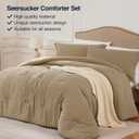 Brown Twin/Twin XL Comforter Set - 2 Pieces Seersucker Lightweight Bedding Comforter Sets (1 Soft Fluffy Comforter & 1 Pillowcase) - All Seasons Cozy Modern Bed Sets for Women Men (Twin (68''*90''))