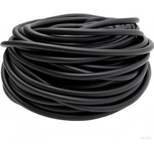 100 ft Latex Rubber Tubing 3/8 inch OD 1/4 inch ID Multicolor Natural Latex Tube Surgical Tubing Sling Rubber Band Fitness Hose, 1 Continuous Piece(Black)