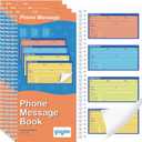 Spiral Bound Phone Message Book 5-1/4x11inch Phone Message Forms Book 2 Part Carbonless Phone Message Pads Phone Call Log Book Voicemail Log Book While You Were Out Message Pad 4 Messages/Page