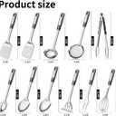 Stainless Steel Kitchen Utensil Set Premium Thickened Cooking Utensils Set, Silver Kitchen Tools Set for Cooking, Dishwasher Safe Kitchen Tool Set