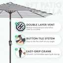 JEAREY 9FT Outdoor Patio Umbrella Outdoor Table Umbrella with Push Button Tilt and Crank, Market Umbrella 8 Sturdy Ribs UV Protection Waterproof for Garden, Deck, Backyard, Pool (Black & White Stripe)