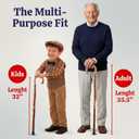 Dress Up America Classic Wooden Walking Cane – Lightweight Wood Cane with Rubber Tip, 35.5" & 32" Everyday Walking Stick, Accessory, Magician, Formal Wear, Halloween & Cosplay, Adults - 35.5"