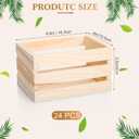 Roowest 24 Pcs 6.5'' Small Wooden Crates for Graduation Crafts Unfinished Wood Crate Basket for Display Home Bathroom Arts Milk Wine Towel Toys