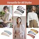 8-Pack French Hair Pins, 4 Solid Color & 4 Tortoise Shell Pattern Hair Clips for Daily Wear, No-Slip Strong Hold Plastic French Hairpin for Women & Girls for Thick & Thin Bun & Twist Hairstyles