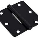 Hardware Essentials by Hillman Squeak-Proof 3-1/2in 1/4in Radius Matte Black Door Hinge (3 Count)