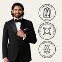 Alton Lane Mercantile Tuxedo Tailored Fit - Premium Quality Tuxedo for Men, Stylish and Elegant Formal Suit for Men, Raven Black, 42R