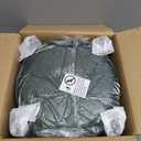 13in Small Foot Stool Ottoman, Round Faux Leather Foot Rest for Couch, Under Desk Pouf Footstool Footrest with Non-Skid Rubber Legs for Ling Room, Bedroom, 13''L x 13''W x 10.2''H, Green