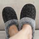 shoeslocker Womens Memory Foam Fuzzy Slippers Knitted House Slippers for Women Comfy Slip-On Warm House Shoes (M)