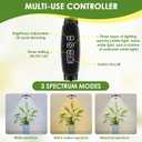 6 Pack Telescopic Grow Lights for Indoor Plants - 48 LED Full Spectrum Grow Lights for Indoor Plants, Height Adjustable Small Halo Grow Light with Base, 3 Selectable Light Sources