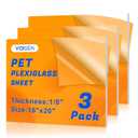 VOISEN 3 Pack Plexiglass Sheets 1/ 8 Inch Thick, 16"X20" Plexi Glass Panel, Plastic Sheet for Crafts, Signs, Display Cases, Sneeze Guard, Cut with Engraver, Power Saw or Hand Tools