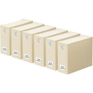 SpaceAid 6 Pack Bed Sheet Organizers and Storage, Foldable Sheet Organizer with Window for Linen Closet, Set Folder Keeper for Queen & King Size Bedding Storage (Beige)