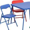 Flash Furniture Mindy Kids 5-Piece set Folding Square Table and Chairs Set for Daycare and Classrooms, Children's Activity Table and Chairs Set, Multicolor