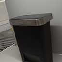 simplehuman 45 Liter / 12 Gallon Rectangular Kitchen Step Trash Can with Soft-Close Lid, Black Plastic