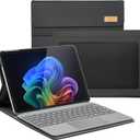 CoBak Case for Microsoft Surface Pro 12" (2025), Premium Business Cover with Multi-Angle Stand, Embedded Stylus Holder, Keyboard Support & Built-in Organizer Tailored for Professionals, Black