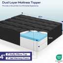 OLANLY Dual-Layer 4 Inch Queen Size Memory Foam Mattress Topper for Back Pain, 2 Inch Cooling Pillow Top Mattress Pad Cover and 2 Inch Gel Memory Foam Topper, Deep Elastic Pocket, Black