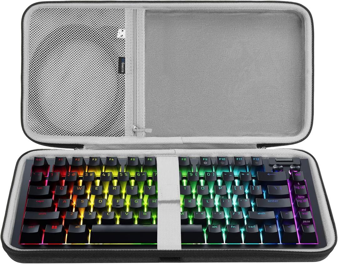 Geekria 75% Keyboard Hard Shell Case, Compatible with Razer BlackWidow V4 75%, YUNZII B75 PRO, Keychron Q1 HE/Q1 Ultra, Aula S75 PRO Travel Carrying Bag for 84 Key Computer Keyboard (Slim)